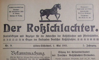 Zeitung 'Der Roßschlachter', 1911
