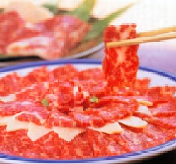 Basashi: japanisches Nationalgericht aus Pferdefleisch